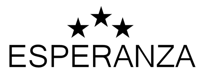 Esperanza logo with three stars on a white background
